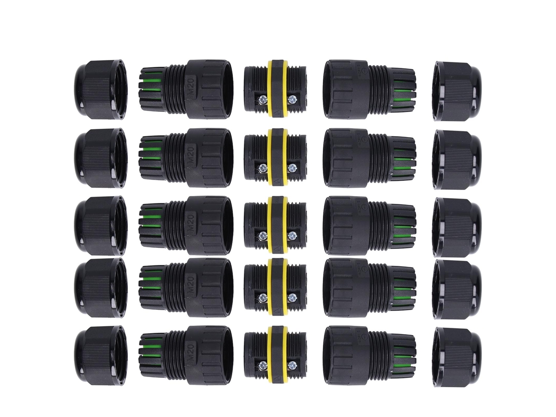 2026 Store-5pcs Conector De Alimentación Impermeable Ip68 De 3 Pines Recto Para Cable 9‑12mm Exterior