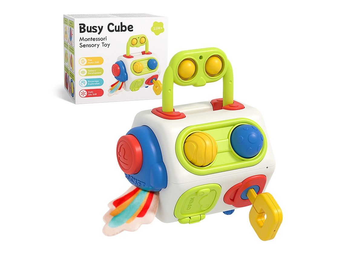 Juguete sensorial con interruptor de luz para ayudar a desarrollar las habilidades manuales y cognitivas de tu bebé.