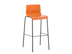 Taburete de bar Hover estructura de plástico con 4 patas naranja/negro CLP