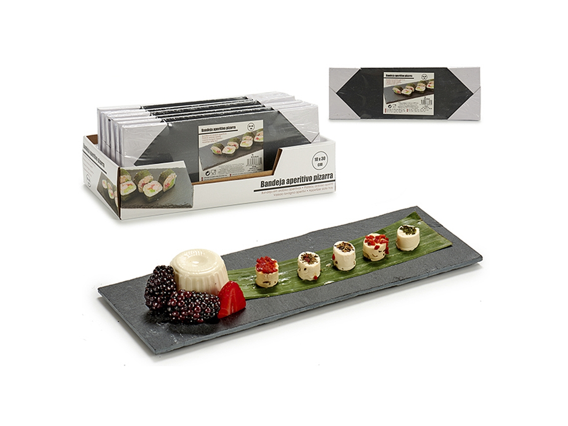 Mesa rectangular para aperitivos, 10x30cm