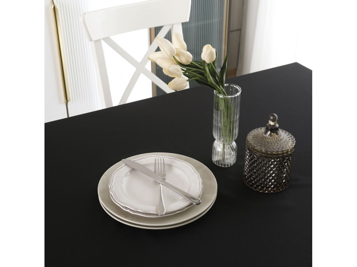 Mantel Anti-Manchas Cuadrada Negro 140x140Cm-BOD HOME