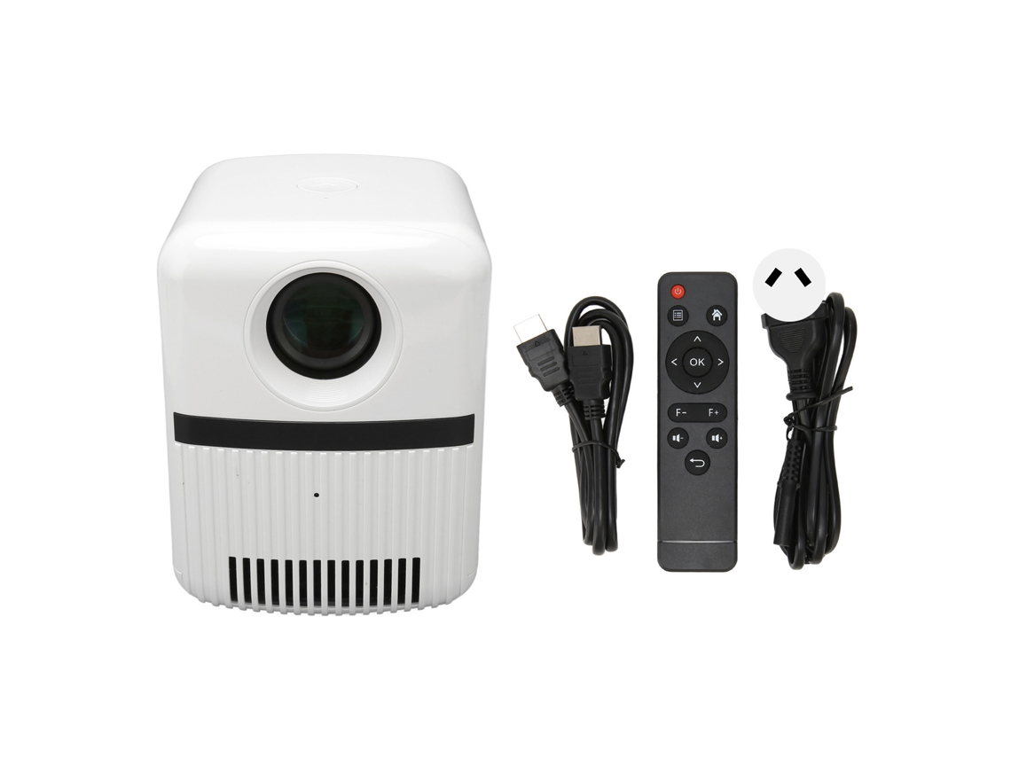 Proyector doméstico 5G Wifi Bluetooth 1080p 600ANSI 13000 Lm, Sonido 360°, Luz Blanca Dorada