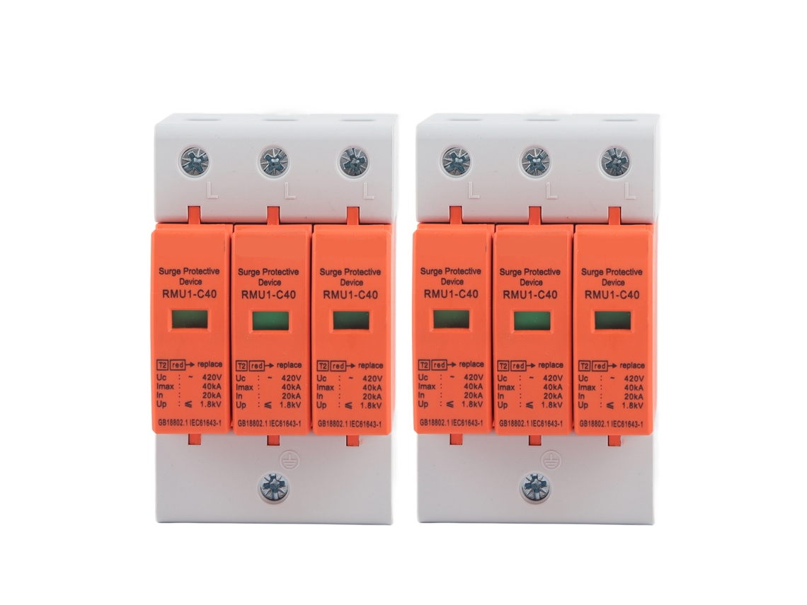 2 Protectores Contra Sobretensiones De 420 V Para Riel Din De 3 Pines Para El Hogar Con Ventana Visible