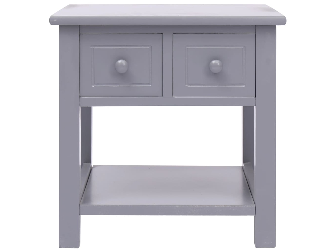 Mesa auxiliar | Mesa de centro | Mesa de comedor 40x40x40 cm Madera de paulownia gris