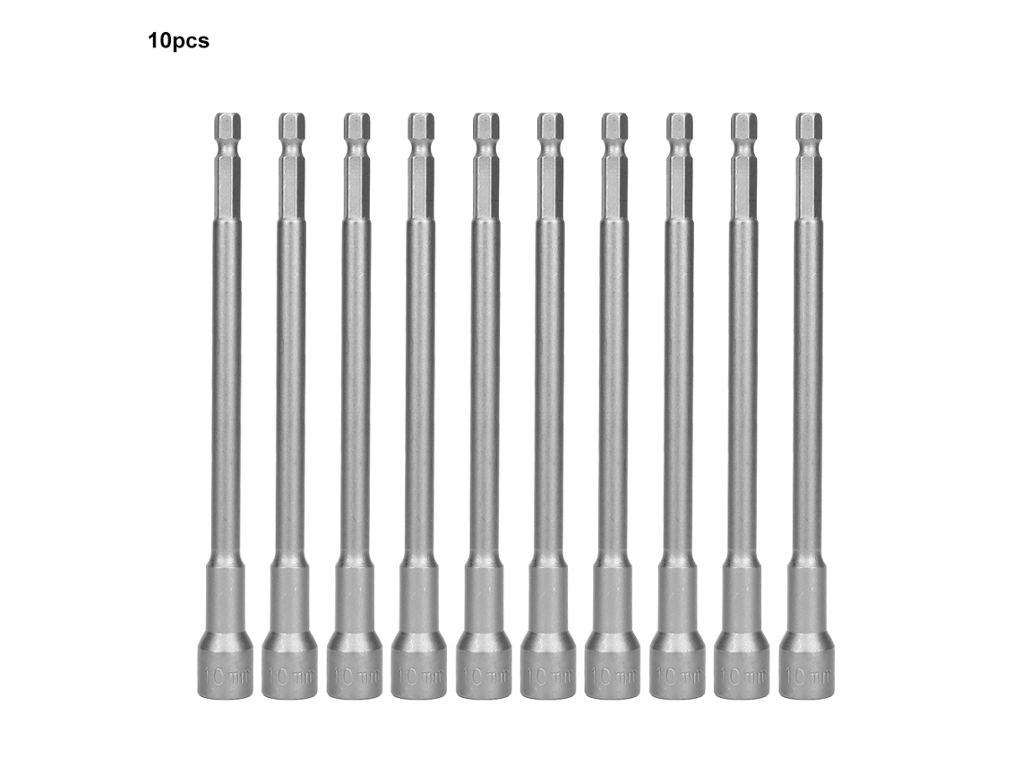 10 Llaves De Vaso Con Vástago Hexagonal Magnético Extendido De 150 Mm Para Taladro Eléctrico De 10 Mm