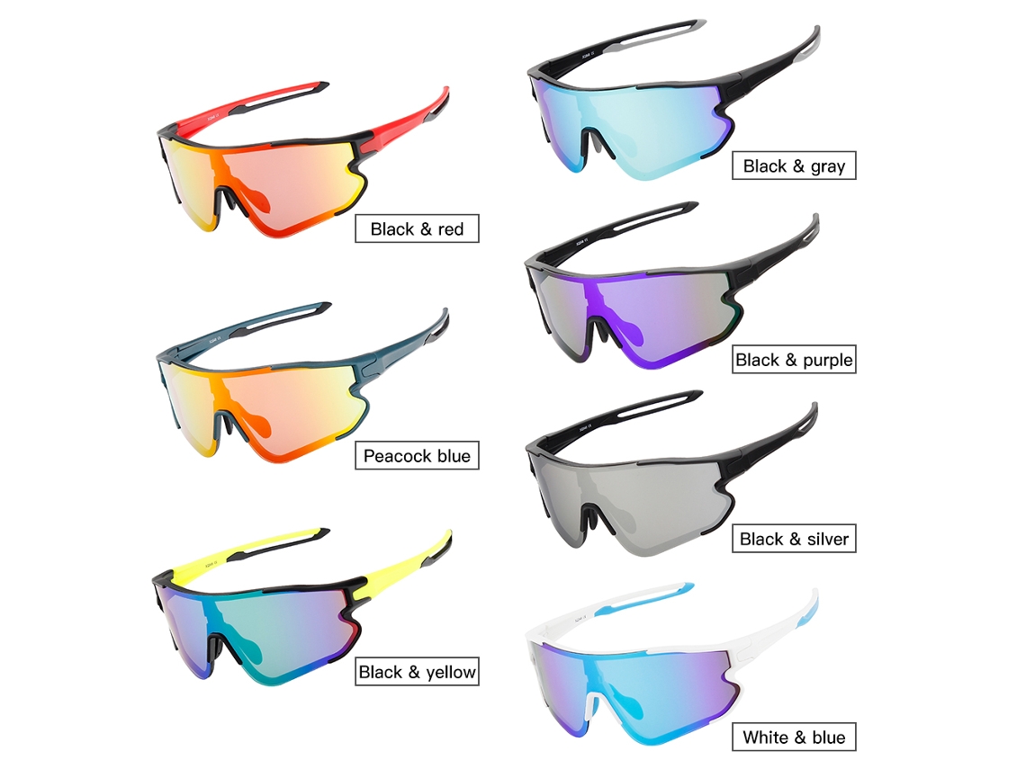 Óculos De Ciclismo Com 2 Lentes Intercambiáveis Uv400 Para Esportes Mtb Moto Rodagem Corrida Pesca Golfe