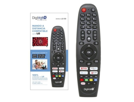 Control remoto para televisión LG, DIGIVOLT LG-59 NEGRO