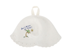 Gorro De Sauna Moderno, Fieltro De Lana Ligero, Accesorio Unisex, 24 Cm De Diámetro, Blanco.