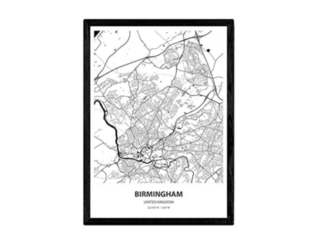 Poster NACNIC Mapa de Birmingham Reino Unido (A3)