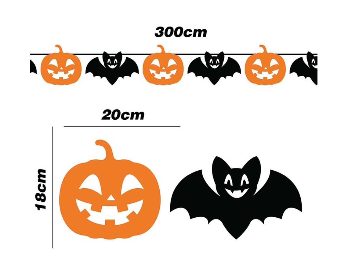 Guirnalda de Murciélago y Calabazas