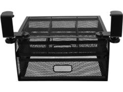 Organizador De Hierro Negro De 2 Niveles Para Debajo De La Mesa, Cesta De Almacenamiento Discreta Y Resistente.