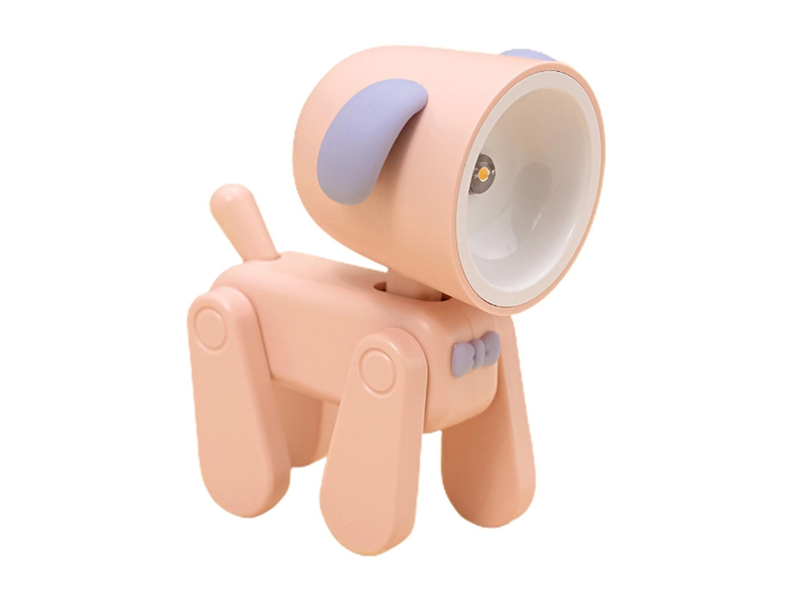 Omni-lámpara De Lectura Led Recargable Con Brazos Flexibles Luz Suave Anti-parpadeo Adorable Perro/cerdo Ornamento De Mesa Perrito Rosa