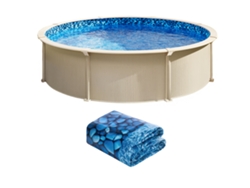Revestimiento para piscina redonda Succebuy de 24 pies con revestimiento de vinilo para pared de 54 pulgadas