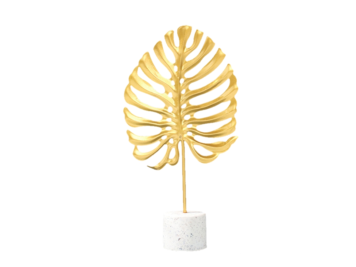 Adorno decorativo de mesa de hierro con pan de oro, 25x13cm
