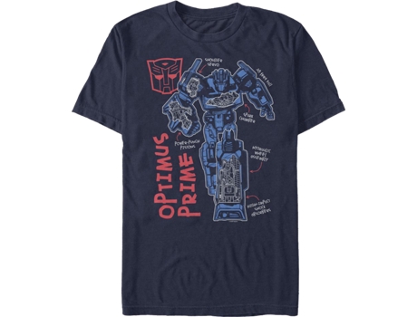 Camisetas Unisex DEEPSTONE Optimus Prime Autobot Attributes Transformers Armada (L)