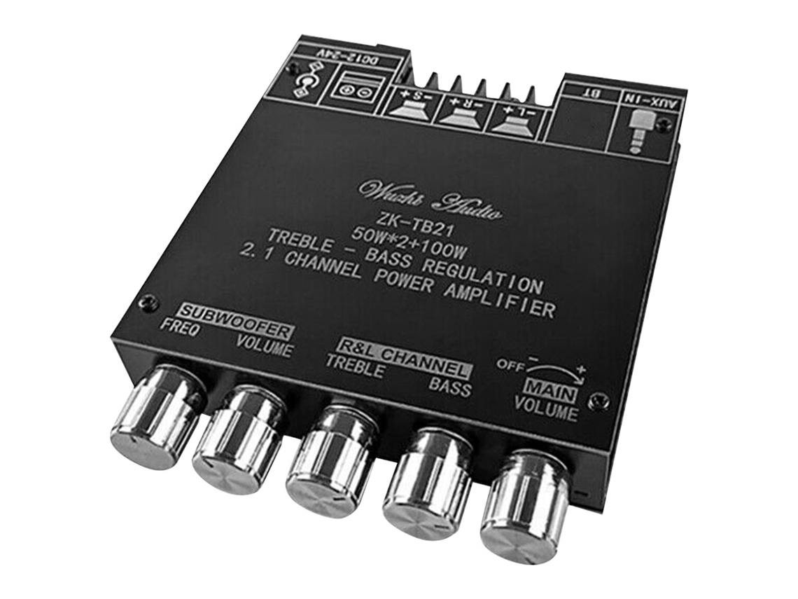 Módulo Amplificador De Audio 2.1 Canales Con Bt5.0 Y Aux Entrada Subwoofer Salida Izquierda Y Derecha Placa De Potencia