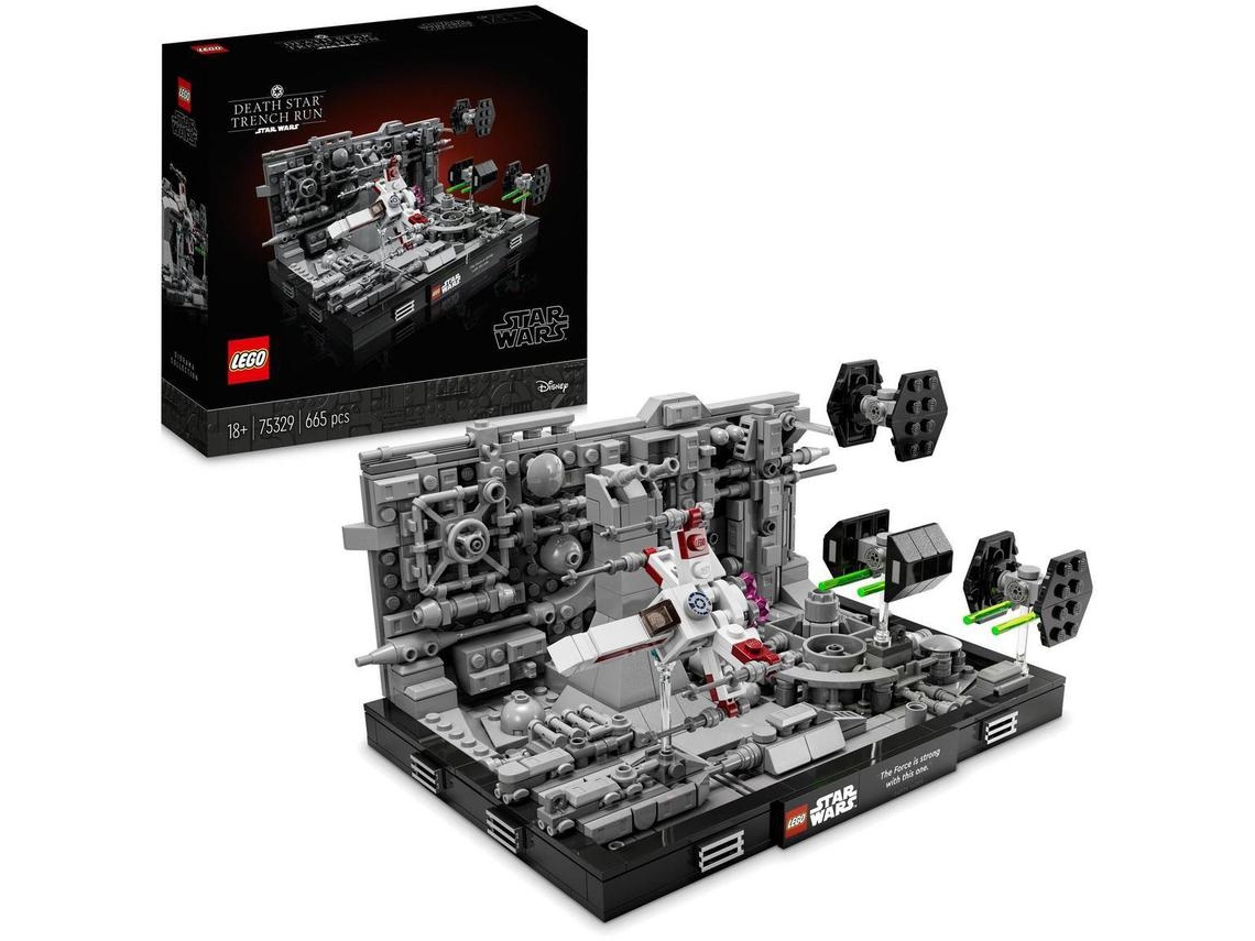 LEGO Star Wars: Diorama: O Ataque à Death Star, kit construção para adultos; colecionável para expor construído com peças (665 peças)