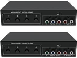 Selector De Señal De Vídeo Por Componentes 2x Audio 4x1 Ypbpr Ycbcr Separación Del Panel De Botones Dsw41