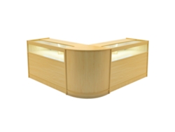 Conjunto de mostrador comercial MonsterShop Iris, arce, 2xB1200 1xCM60, MDF y vidrio templado
