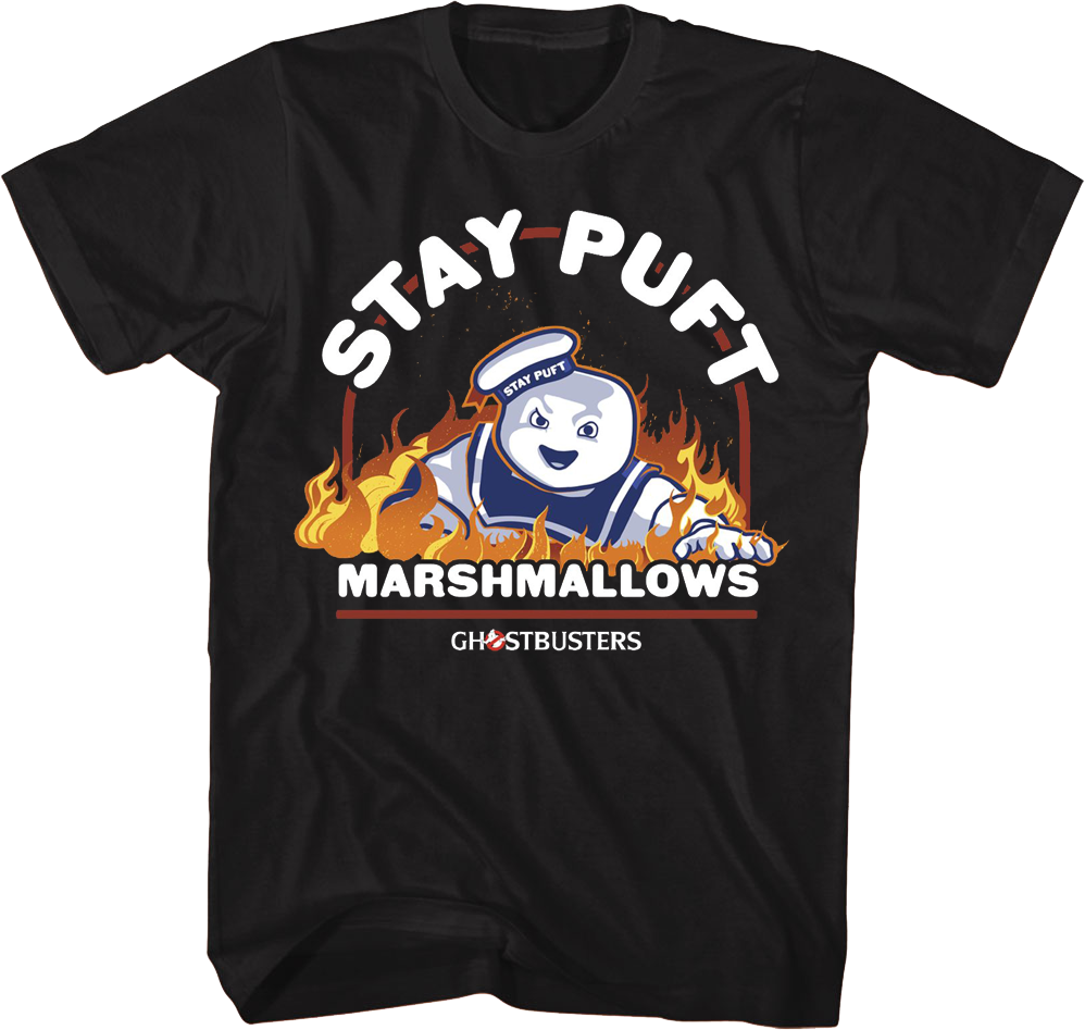 Camiseta Unisexo DEEPSTONE Stay Puft Marshmallows Ghostbusters Negro (XXL)