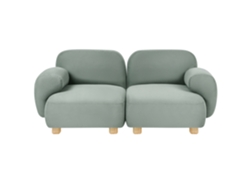 Sofá De 2 Lugares Beliani Amli De Tecido Verde 174x91x75
