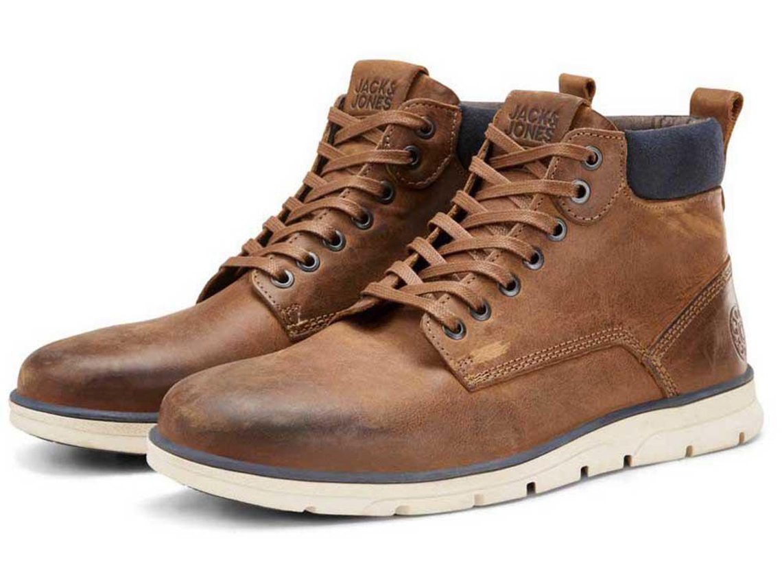 Botas JACK & JONES Fwtubar Leather Sts - Hombre (45 - Marrón)