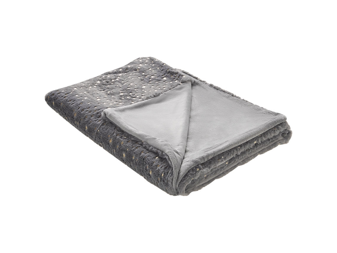 Manta BELIANI Alazeya (Gris - 200x150x1 cm - Poliéster)