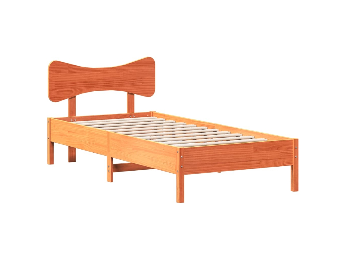Maison Exclusive - Estructura De Cama Sin Colchón Madera De Pino Marrón 90x200 Cm
