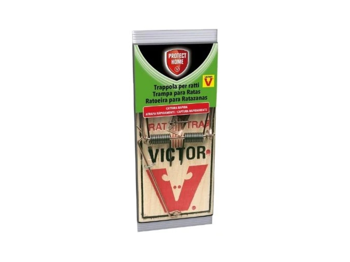 PROTECT HOME Trampa Clásica Ratones Con Aroma a Queso Madera Y Acero Efectiva Y Limpia Control de Roedores 1 Ud