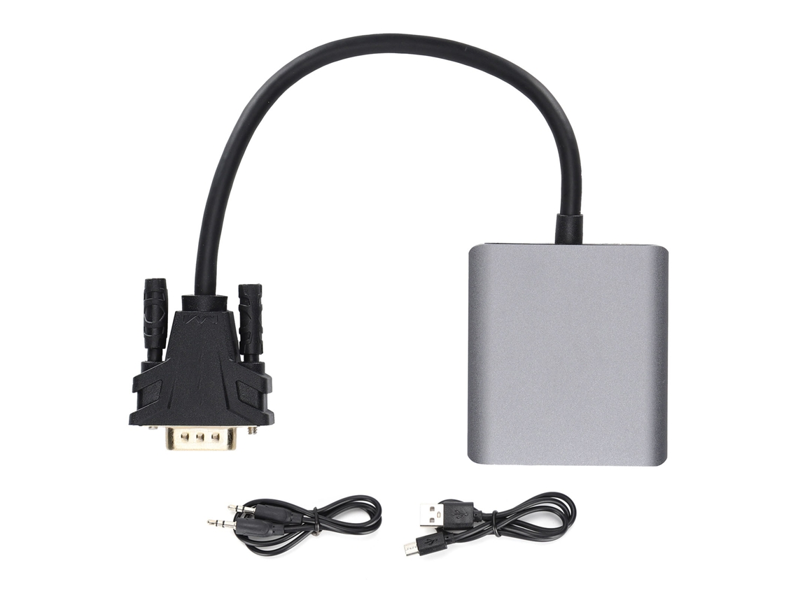 Conversor Vga Para Hd Multimedia Interface 1080p 60hz Com Porta De Áudio E Alimentação Ad014 Mindpure