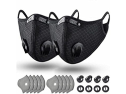 Máscara Pó Carbono Ativado, Reutilizável/lavável, Filtragem 5 Camadas, Pinça Nasal Ajustável