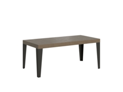 Mesa extensible Flame Premium 120/224x90 cm en gris tórtola con patas antracita Itamoby