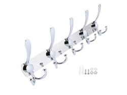 Gancho De Pared Multifuncional De Acero Inoxidable Con 5 Ganchos Para Baño, Toallas Y Sombreros.