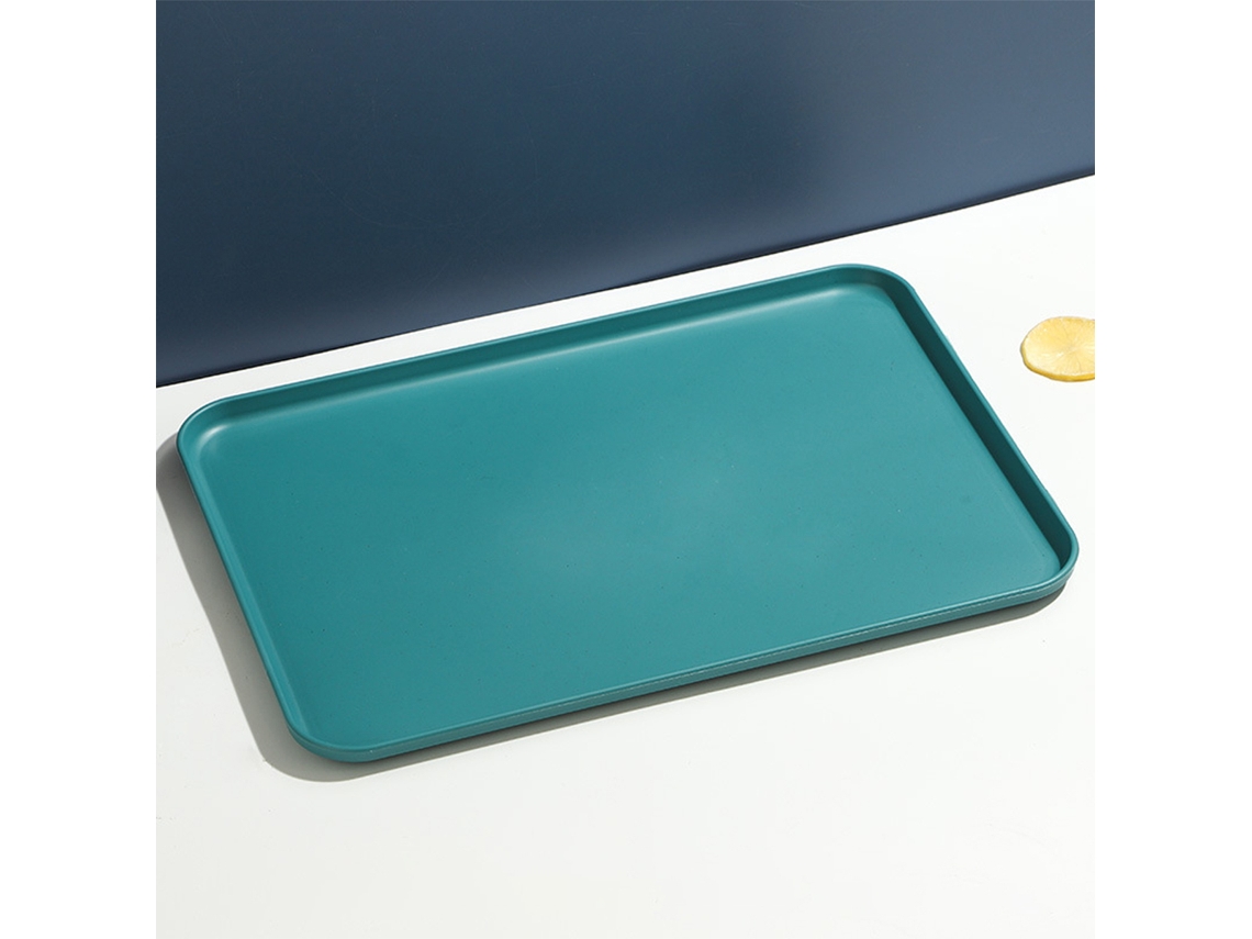 (verde Oscuro L) Bandeja Rectangular De Plástico Para Restaurantes Y Hogares, Utilizada Para Contener Té Y Vasos.