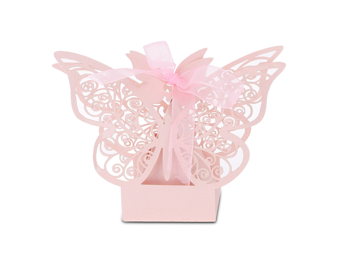 Cajas de azúcar de chocolate rosa para bodas, 100 unidades