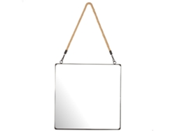 Espejo de pared cuadrado 40x40 cm con marco de metal y cuerda Max Home