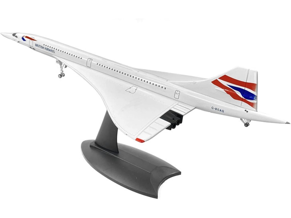 Maqueta Del Avión Supersónico De Pasajeros Concorde De British Airways A Escala 1/200 Para Coleccionistas.