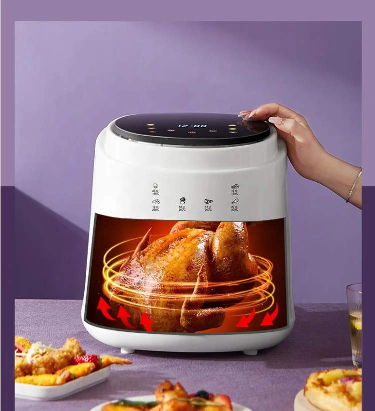 Freidora De Aire Caliente (blanca) De 1400 W, Control Táctil Lcd Digital, Gran Capacidad De 12 L/15 L.