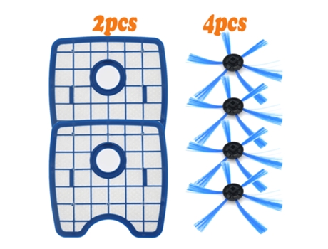 6 unids/set aspiradora 2 filtros Screen4 cepillo redondo para Robot Philips Fc8820 Fc8810 Fc8066 accesorios de Robot de barrido