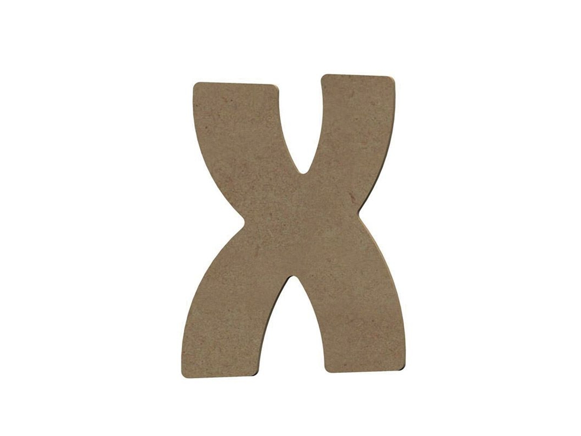 Letra X mayúscula de madera MDF para decoración - 8 cm