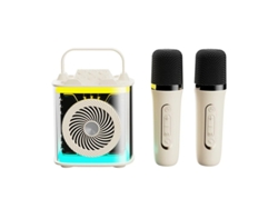 Mini máquina de karaoke para niños y adultos, altavoz Bluetooth portátil con 2 micrófonos inalámbricos, juego de altavoces con micrófono Yizhood