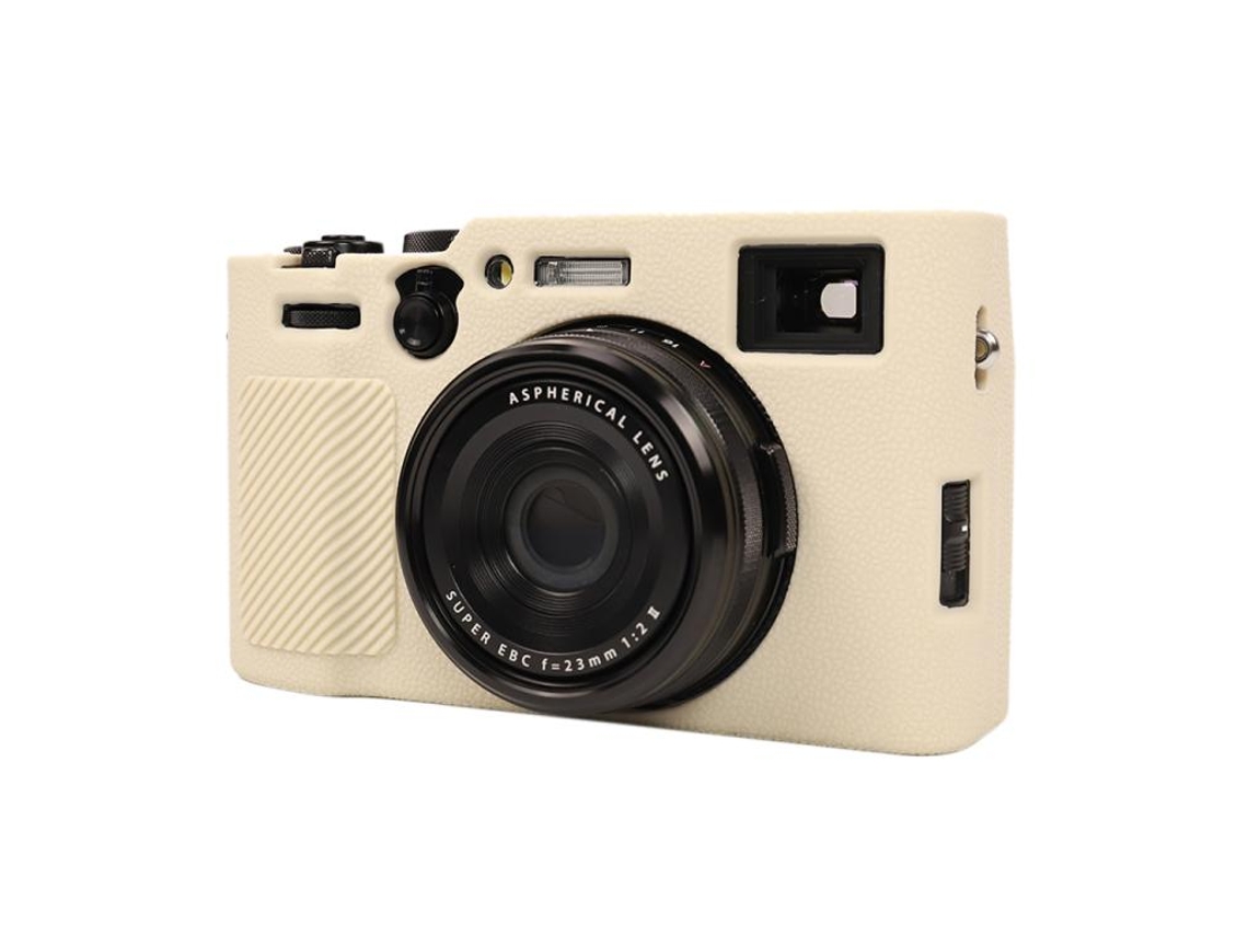 Funda protectora de silicona suave con textura de lichi para Fujifilm X100vi blanca XIAOMOYU