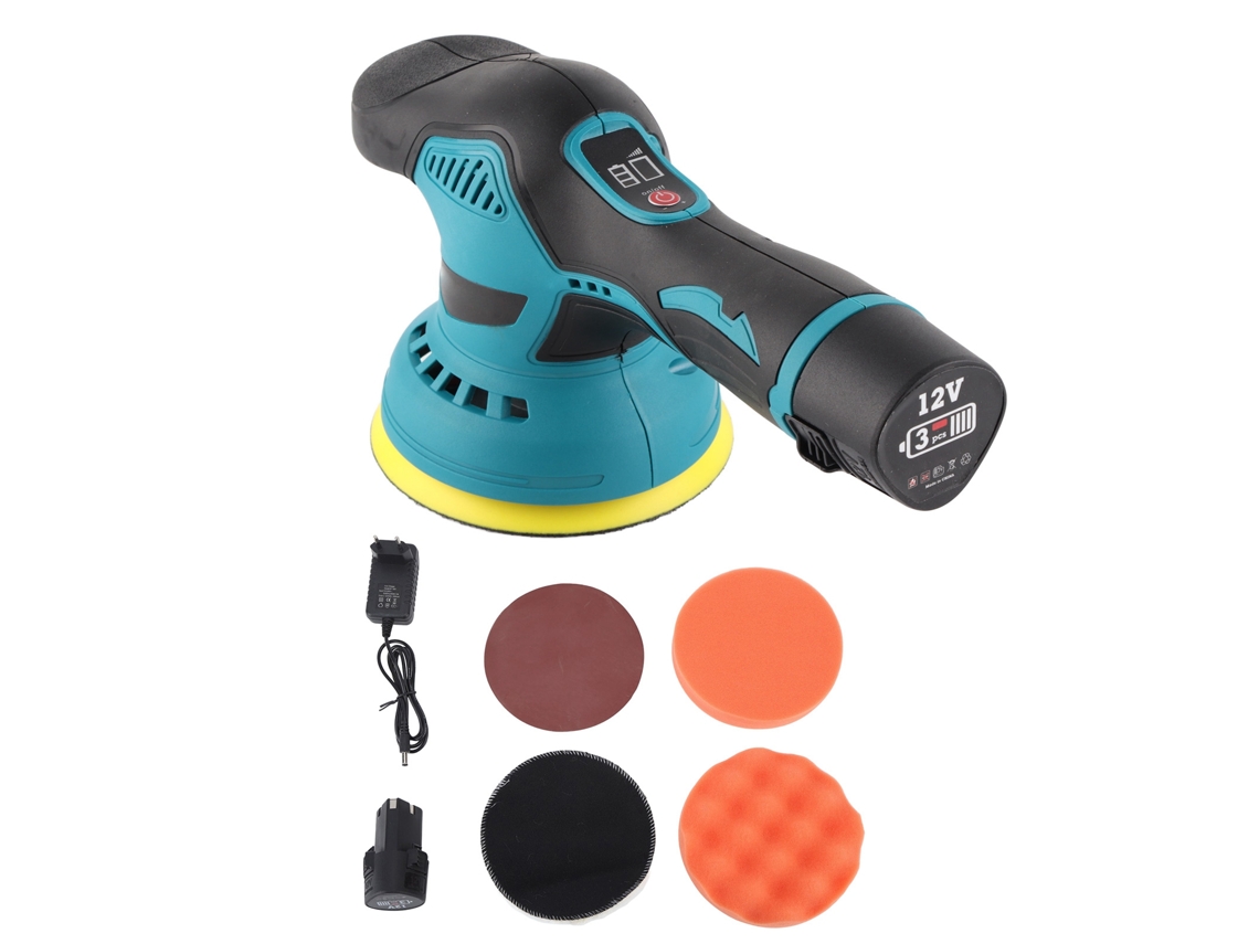 Pulidora De Coche Inalámbrica De 12 V Con Batería, Velocidad Ajustable, 8 Velocidades Para Encerar Y Pulir.