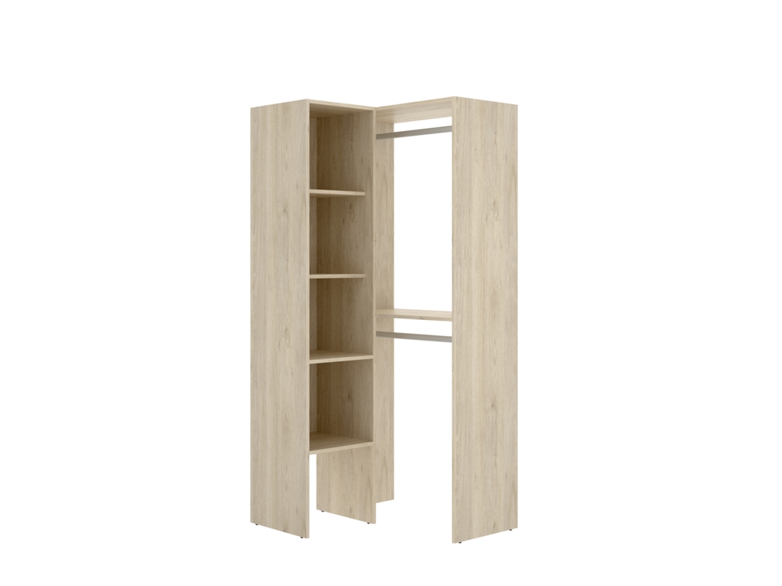 Armario DEKIT Suit con estanterías (Marrón - Melamina - 186x80x89 cm)