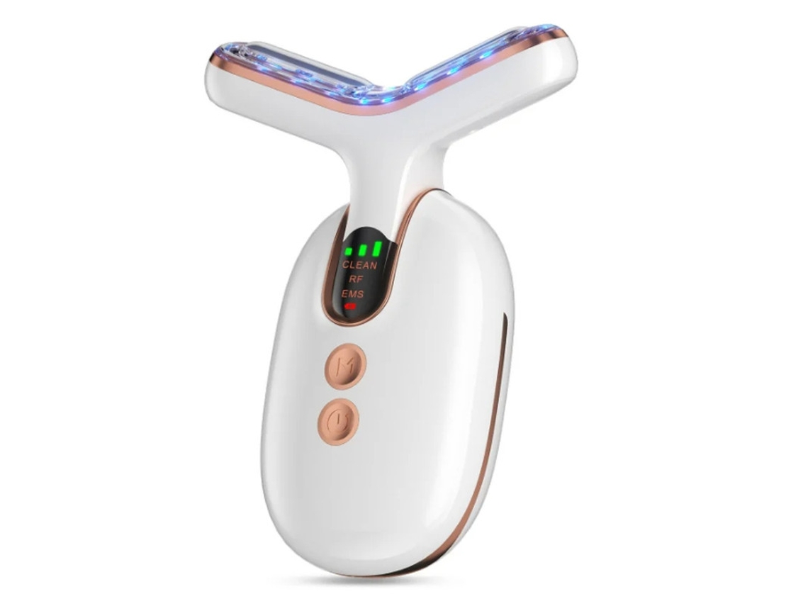 Masajeador facial de microcorriente para adelgazamiento facial AM 810 Blanco Yizhood