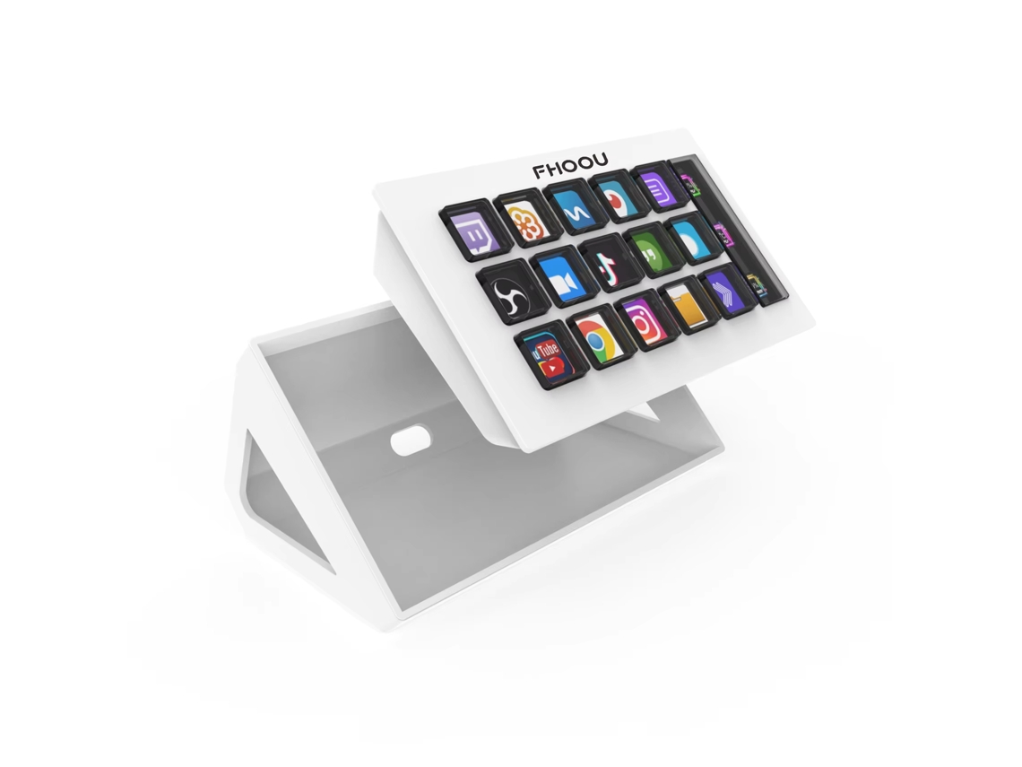 Controlador De Contenido En Tiempo Real De 15 Teclas Con Teclado Visual (blanco) Para La Creación De Contenido Personalizado