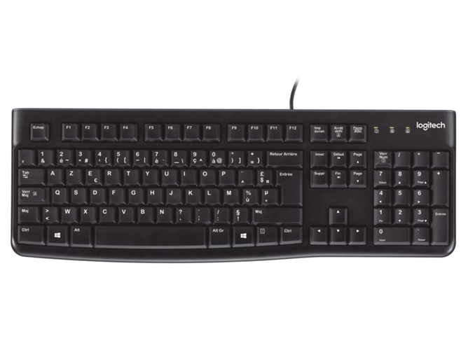Teclado Logitech K120 (Con Cable - Layout Belga - Teclado Numérico)