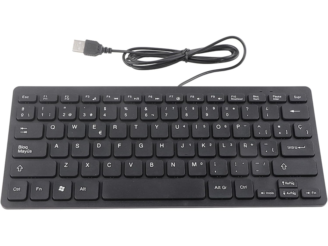 Teclado De Computadora Español-inglés Con Letras 30 0 × 14 × 3 (con Cable)