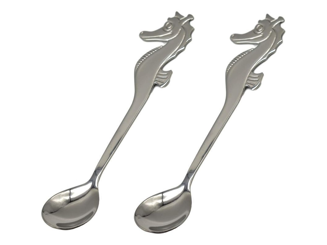 2026-2 Colheres Aço Inox 304 Cavalo Marinho Para Café, Chá E Mesa