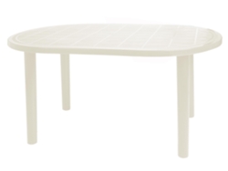 Mesa Oval Exterior 140x90 Blanco Olot Garbar